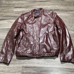 Vintage Real Leather Blazer Men 44 Jacket Coat Button Down Made in Brazil